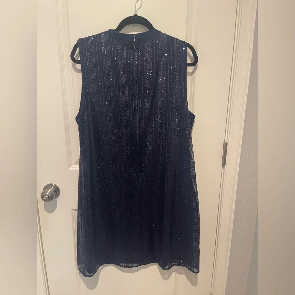 Chic Navy Blue Sequin Dress - Picture 3 of 3